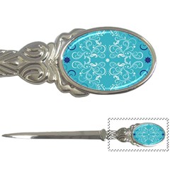 Repeatable Flower Leaf Blue Letter Openers