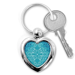 Repeatable Flower Leaf Blue Key Chains (heart) 