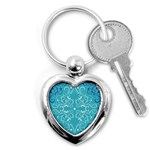 Repeatable Flower Leaf Blue Key Chains (Heart)  Front