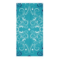 Repeatable Flower Leaf Blue Shower Curtain 36  X 72  (stall)  by Mariart