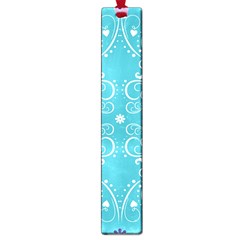 Repeatable Flower Leaf Blue Large Book Marks