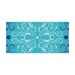 Repeatable Flower Leaf Blue Yoga Headband by Mariart