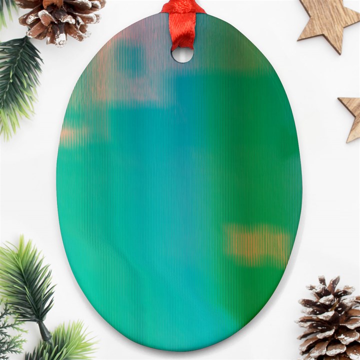 Shadow Faintly Faint Line Green Ornament (Oval)