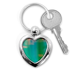 Shadow Faintly Faint Line Green Key Chains (heart)  by Mariart