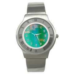 Shadow Faintly Faint Line Green Stainless Steel Watch by Mariart