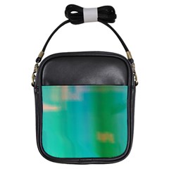 Shadow Faintly Faint Line Green Girls Sling Bags