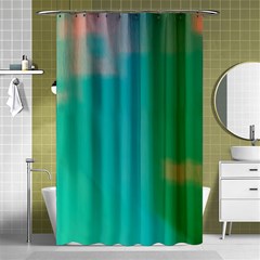 Shadow Faintly Faint Line Green Shower Curtain 48  X 72  (small)  by Mariart