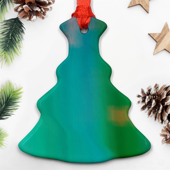 Shadow Faintly Faint Line Green Christmas Tree Ornament (Two Sides)