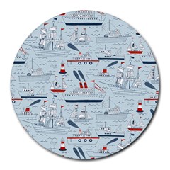 Ships Sails Round Mousepads by Mariart