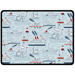 Ships Sails Double Sided Fleece Blanket (large)  by Mariart