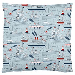 Ships Sails Large Flano Cushion Case (one Side) by Mariart