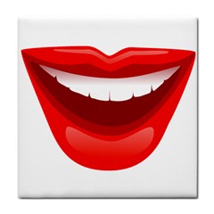 Smile Lips Transparent Red Sexy Tile Coasters by Mariart