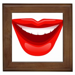 Smile Lips Transparent Red Sexy Framed Tiles by Mariart