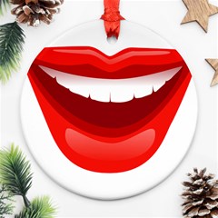 Smile Lips Transparent Red Sexy Ornament (round)