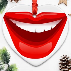 Smile Lips Transparent Red Sexy Ornament (heart)