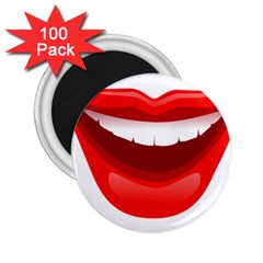 Smile Lips Transparent Red Sexy 2 25  Magnets (100 Pack) 