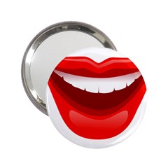 Smile Lips Transparent Red Sexy 2 25  Handbag Mirrors