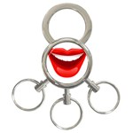 Smile Lips Transparent Red Sexy 3-Ring Key Chains Front