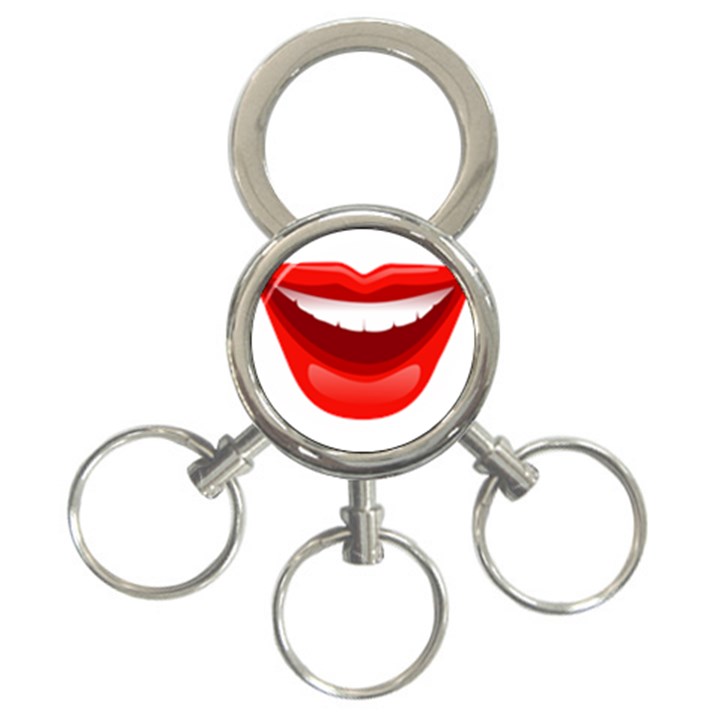 Smile Lips Transparent Red Sexy 3-Ring Key Chains