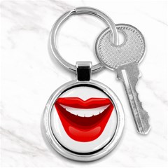 Smile Lips Transparent Red Sexy Key Chains (round) 