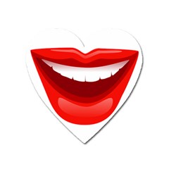 Smile Lips Transparent Red Sexy Heart Magnet by Mariart