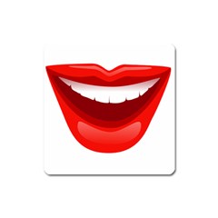 Smile Lips Transparent Red Sexy Square Magnet