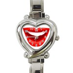 Smile Lips Transparent Red Sexy Heart Italian Charm Watch Front