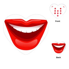 Smile Lips Transparent Red Sexy Playing Cards (heart) 