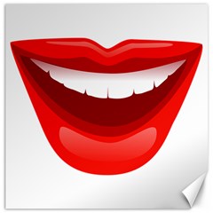 Smile Lips Transparent Red Sexy Canvas 16  X 16   by Mariart