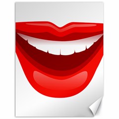 Smile Lips Transparent Red Sexy Canvas 18  X 24  