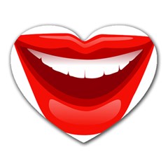 Smile Lips Transparent Red Sexy Heart Mousepads by Mariart