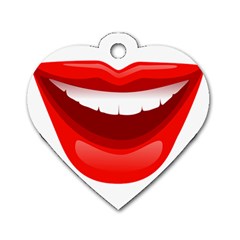 Smile Lips Transparent Red Sexy Dog Tag Heart (two Sides) by Mariart