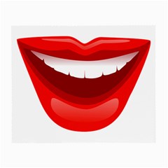 Smile Lips Transparent Red Sexy Small Glasses Cloth (2-side) by Mariart