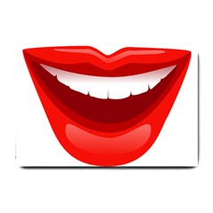 Smile Lips Transparent Red Sexy Small Doormat  by Mariart