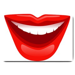 Smile Lips Transparent Red Sexy Large Doormat  by Mariart