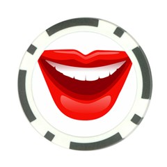 Smile Lips Transparent Red Sexy Poker Chip Card Guard by Mariart