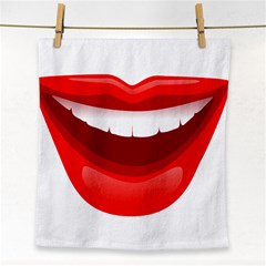 Smile Lips Transparent Red Sexy Face Towel by Mariart