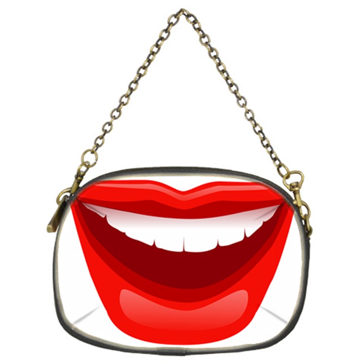 Smile Lips Transparent Red Sexy Chain Purses (Two Sides) 