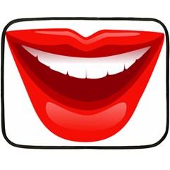 Smile Lips Transparent Red Sexy Fleece Blanket (mini)