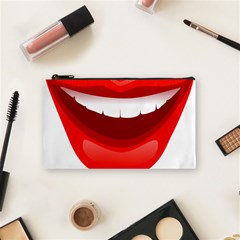 Smile Lips Transparent Red Sexy Cosmetic Bag (small)  by Mariart