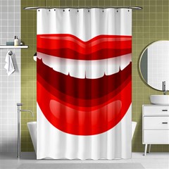 Smile Lips Transparent Red Sexy Shower Curtain 48  X 72  (small)  by Mariart