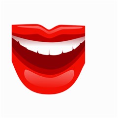 Smile Lips Transparent Red Sexy Small Garden Flag (two Sides) by Mariart