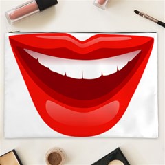 Smile Lips Transparent Red Sexy Cosmetic Bag (xxl) 