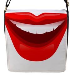 Smile Lips Transparent Red Sexy Flap Messenger Bag (s) by Mariart