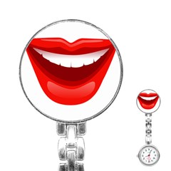 Smile Lips Transparent Red Sexy Stainless Steel Nurses Watch