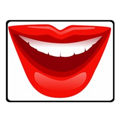 Smile Lips Transparent Red Sexy Double Sided Fleece Blanket (small) 