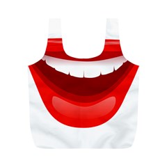 Smile Lips Transparent Red Sexy Full Print Recycle Bags (m) 