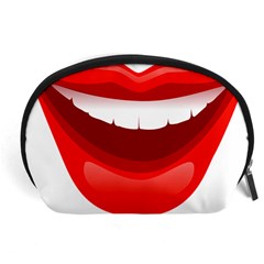 Smile Lips Transparent Red Sexy Accessory Pouches (large) 