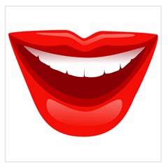 Smile Lips Transparent Red Sexy Large Satin Scarf (square) by Mariart