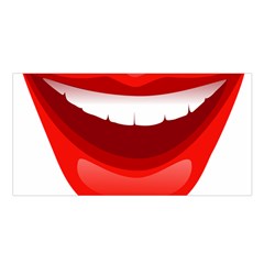 Smile Lips Transparent Red Sexy Satin Shawl by Mariart